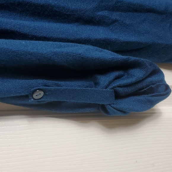 Ricki's Drapped Open Front Blue Cardigan Roll up Sleeves Size Medium - Picture 4 of 9